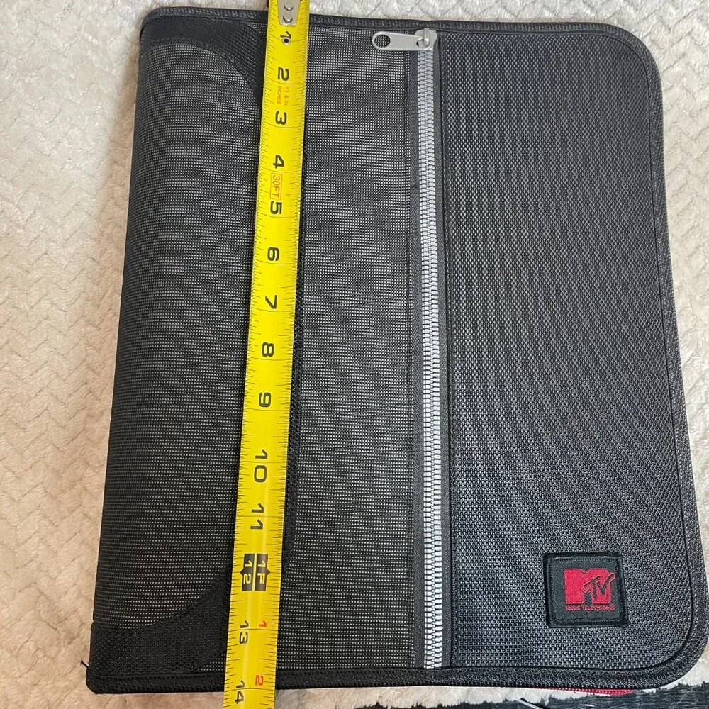 Vintage Y2K MTV‎ 3-Ring Black Red Zip Binder Trapper Keeper Nostalgic Novelty